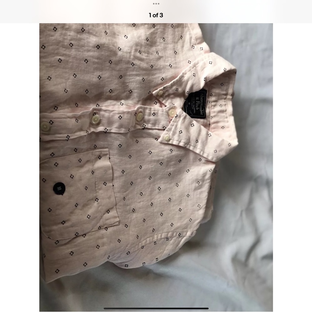 Pink Patterned Button-Up Shirt